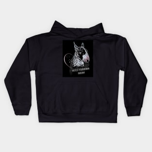 Bull Terrier Mom Portrait Loft and Spiritual Style Kids Hoodie